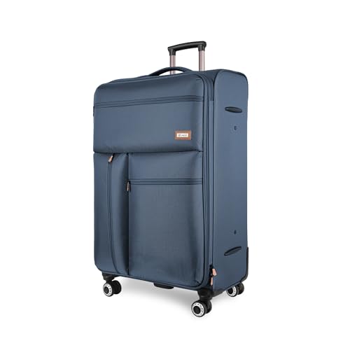 30'' Suitcase w/Double Spinner Wheels,TSA LOCK,Expandable - color: Navy, size: Checked-Large 30-Inch