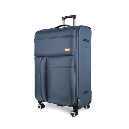 30'' Suitcase w/Double Spinner Wheels,TSA LOCK,Expandable - color: Navy, size: Checked-Large 30-Inch