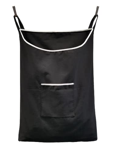 Laundry Hamper with Front Pocket,Door Hanging Laundry Bag, Black, 65 Liters - color: Black, size: 65 Liters