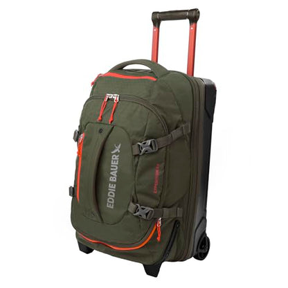 Eddie Bauer Expedition Rolling Duffel Bag with Wheels - Dark Thyme, 22" - color: Dark Thyme, size: 22" (Carry-On)
