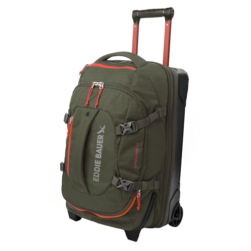 Eddie Bauer Expedition Rolling Duffel Bag with Wheels - Dark Thyme, 22" - color: Dark Thyme, size: 22" (Carry-On)