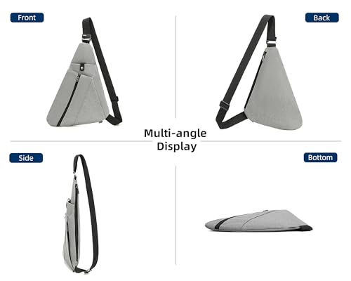 OSOCE Sling Bag for Men, RFID Blocking Anti-Theft, Water Bottle Holder, S - color: Grey, size: Small