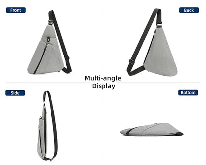 OSOCE Sling Bag for Men, RFID Blocking Anti-Theft, Water Bottle Holder, S - color: Grey, size: Small