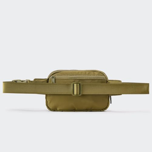 Pander Nylon Fanny Pack Belt Bag for Women with 5 Zipper Pockets - color: Dark Moss