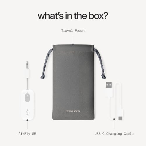 Twelve South AirFly SE, Bluetooth Wireless Audio Transmitter Adapter, White - color: White, style: AirFly SE