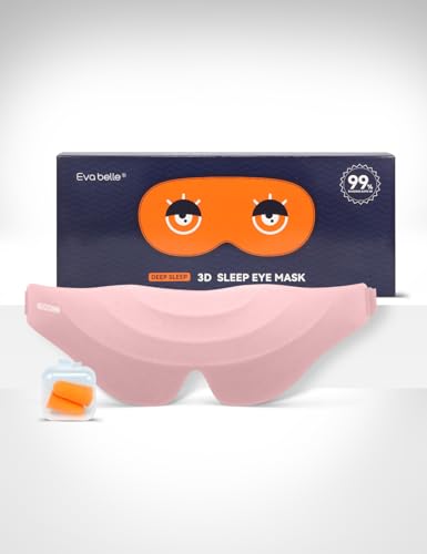 Sleep Eye Mask for Men Women, EVA BELLE Light Blocking Sleeping Mask for Side Sleeper, 3D Contoured Cup Night Blindfold, Lash Extensions 3D Sleeping Mask with Adjustable Strap for Travel, Night & Nap - color: 02-pink