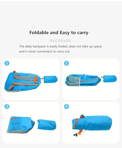 levayhill 25L Foldable Hiking Backpack,Small Packable Daypack, Blue - color: Blue