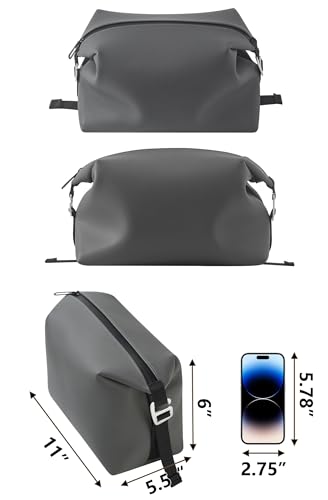 6"x11" 6L Silicone Toiletry Bag, Grey - color: Grey, size: 6L