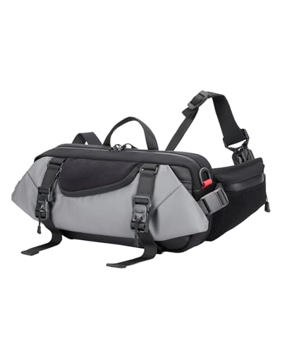 Travel Sling Bag, Anti-Theft Crossbody Fanny Pack with Magnetic Closure, Expandable Mens Crossbody Shoulder Chest Bag for Hiking Walking Running Cycling,Gray - color: Gray