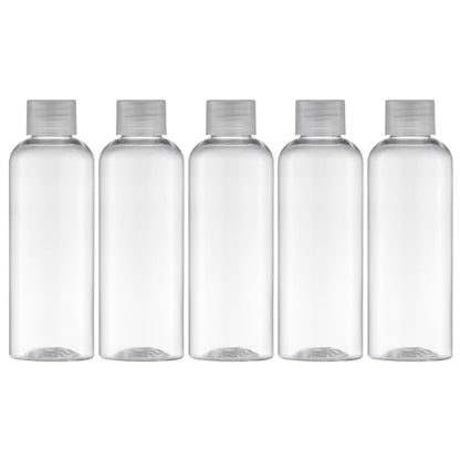 Tekson Travel Bottles for Toiletries, 3.4oz Mouthwash Container, Screw Top - color: Clear