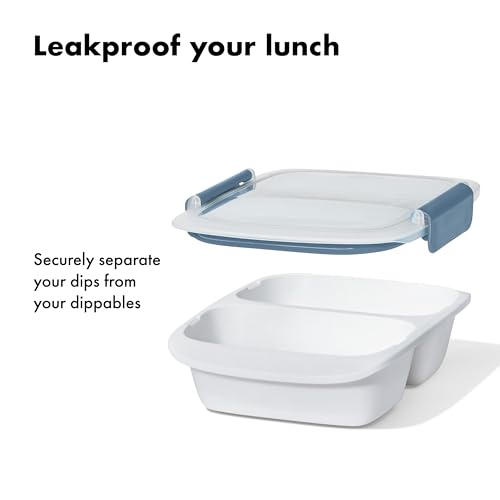 OXO Good Grips Prep & Go 2 Cup Divided Food Storage Container - Ocean Blue - color: Ocean Blue, style: 2 Cup Divided