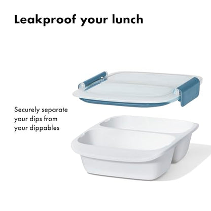 OXO Good Grips Prep & Go 2 Cup Divided Food Storage Container - Ocean Blue - color: Ocean Blue, style: 2 Cup Divided