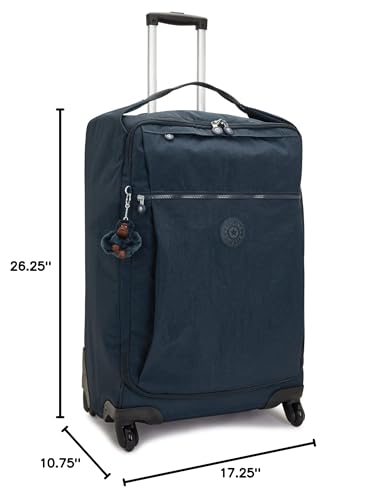 Kipling Women's Darcey Medium 26-Inch Softside Checked Rolling Luggage, 360 Degree Spinning Wheels, Adjustable Packing Straps - color: True Blue Tonal, size: Checked-Medium 26-Inch