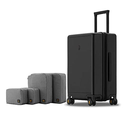 LEVEL8 Carry on Suitcase, 20 Inch Hardshell Carry on Luggage with Wheel - color: Black, size: 20 Inch