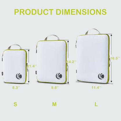Cipway Compression Packing Cubes for Travel (3 Piece,White) - color: White, size: 3PCS