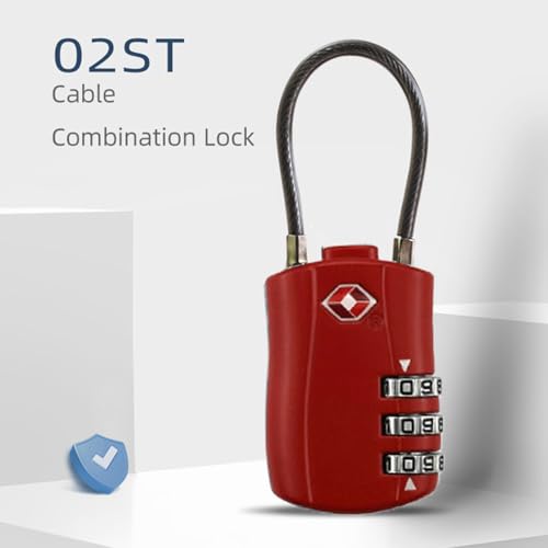 Maizoon 2 Pack TSA Approved 3-Digit Combination Lock with Password Resettable Combo for Travel Luggage Backpak Suitcase Baggage Durable Security Stylish Compact Red - color: Red