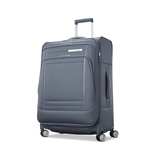 Samsonite UpLIFT Lightweight Medium Checked Softside Luggage with Spinner Wheels - Expandable - Airline-Approved, Polyester Soft Suitcase for Ultra Light Travel - Elemental Blue - color: Elemental Blue, size: Medium Checked