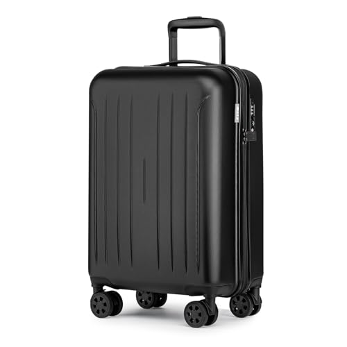 KYME Carry on luggage 22x14x9 Airline Approved Hardshell Suitcase,20",Black - color: Black, size: 20" Carry On