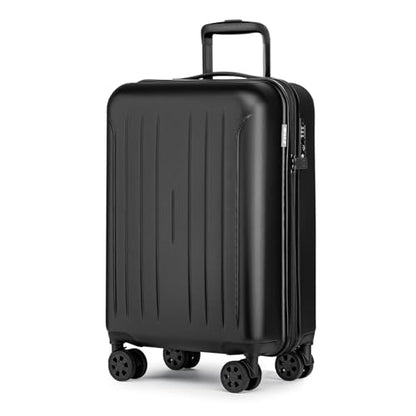 KYME Carry on luggage 22x14x9 Airline Approved Hardshell Suitcase,20",Black - color: Black, size: 20" Carry On