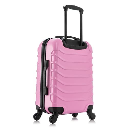 InUSA ENDURANCE Luggage with Spinner Wheels | Durable Lightweight Hardshell Suitcase, Spacious Travel Bag with Handle and Trolley | 20-Inch Carry On Small Luggage | Pink - color: Pink, size: 20 Inch