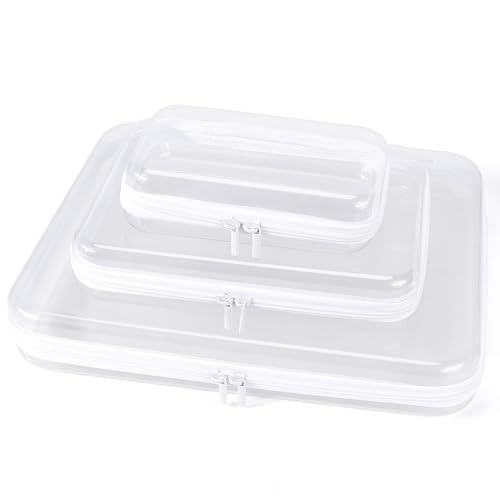 YOPCDJ 3팩 투명 하드 쉘 지퍼 케이스, 화이트. - color: 화이트., size: XL+L+S