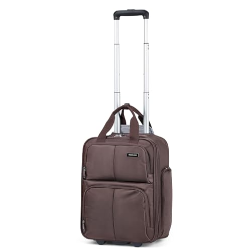 Hanke 16 Inch Underseat Carry On Luggage with 2 Wheels Airline Approved - color: Coffee, size: 16 Inch