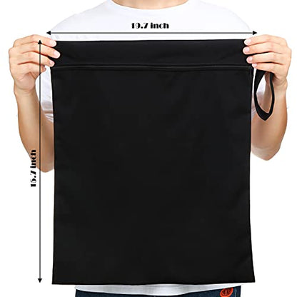 Shappy 2 Pack Wet Dry Bag Travel Laundry Waterproof,Solid Black - style: Solid Black