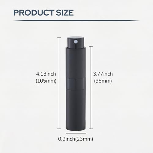 8ml Travel Perfume Bottle Refillable, Atomizer Sprayer for Cologne 3PCS - color: Black