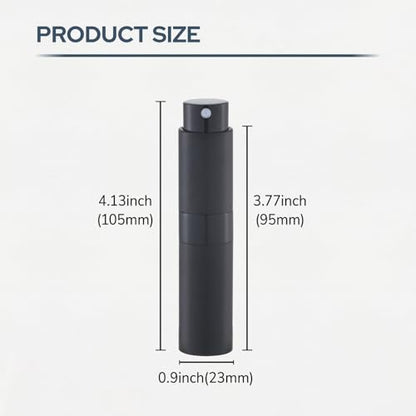 8ml Travel Perfume Bottle Refillable, Atomizer Sprayer for Cologne 3PCS - color: Black
