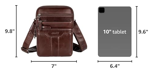 Leather Messenger Bag for Men, Small Leather Sling Shoulder Bag Messenger Pack for Men, Man Purse - color: Black