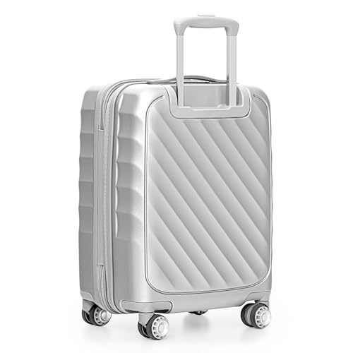 Traveler's Choice Elm 21" Carry-on Expandable Spinner Luggage Set - Matte Silver - color: Matte Silver, size: 21" Carry-On (1-Piece)