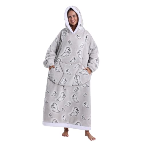 Moinlizy Oversized Wearable Blanket Hoodie for Women Men - color: Gray Ghost
