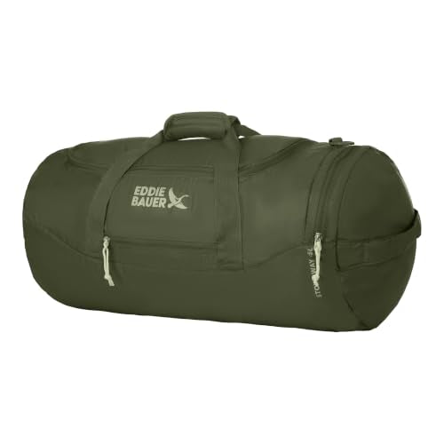Eddie Bauer Stowaway Packable Duffel Bag | Travel | Foldable | Lightweight | Durable | Ripstop Polyester, 45L, Irish Moss - color: Irish Green