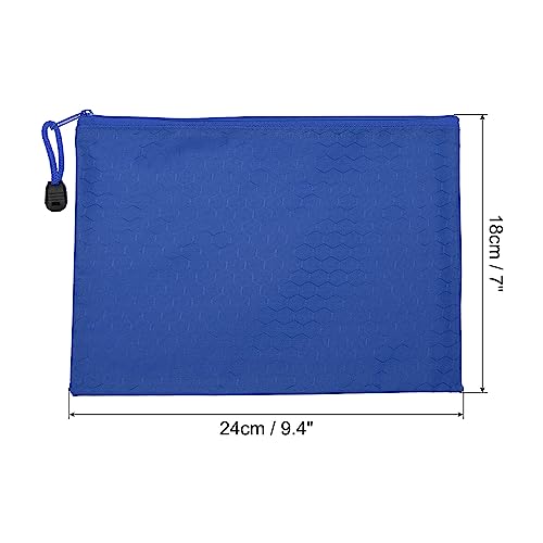 PATIKIL Waterproof Zipper File Bags, 3 Pack A5 Document Holders, Blue - color: Blue, size: A5