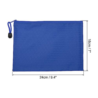 PATIKIL Waterproof Zipper File Bags, 3 Pack A5 Document Holders, Blue - color: Blue, size: A5