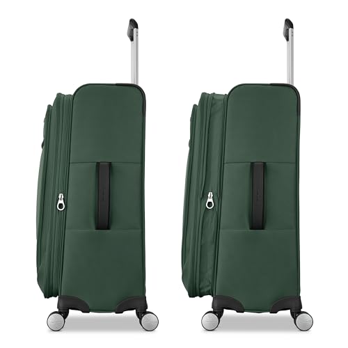 Samsonite Soft-Sided 29-Inch Lightweight Large Checked Expandable Element Suitcase: Durable, 360° Spinner Wheels, Adjustable Telescopic Handle, 2 Front & 1 Side Pocket- Deep Green - color: Bistro Green, size: 29-Inch Checked-Large