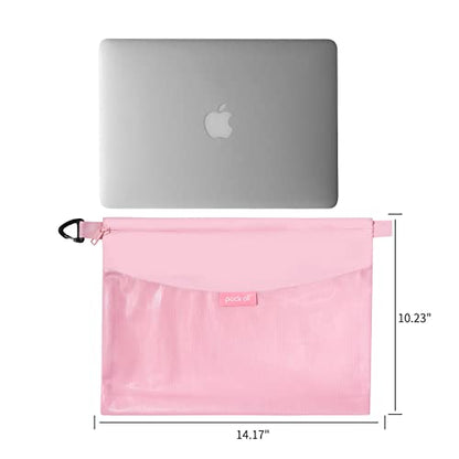pack all Water-Resistant Zipper Pouch, Mesh Zipper Bag, 14.17"x10.23" - color: Pink, size: Large