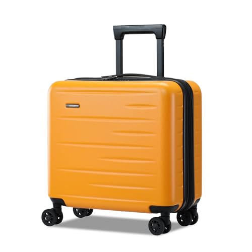 CENSIEN Expandable 16 Inch Carry On Luggage Airline Approved Small Suitcase - color: Orange, size: 16 Inch EXT