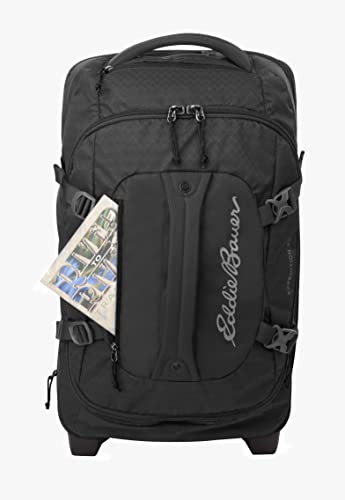 Eddie Bauer Expedition Rolling Duffel Bag with Wheels - Black, 22" - color: Black, size: 22" (Carry-On)