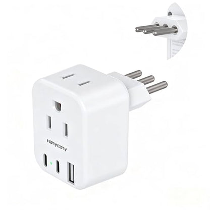 Italy Travel Adapter, US to Italy Power Adapter, Type L Plug Converter Rome - style: Type L - Italy Chile