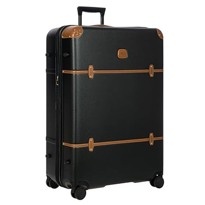 Bric's Bellagio 3.0 Spinner Trunk- Luxury Hardshell Check In Luggage with Large Wheels, Telescopic Handle, Leather Detailing - Expandable Rolling Suitcase - 32", Black - color: Black, size: Checked-extra large