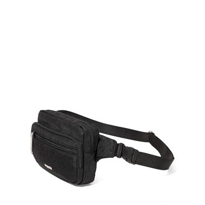 Baggallini Securtex Anti-Theft Belt Bag - color: Black Cheetah Emboss