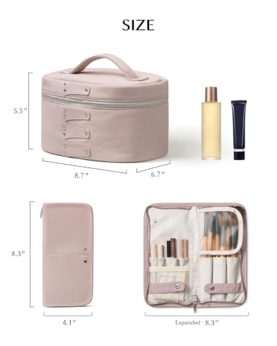 EACHY Large Makeup Bag for Women,Travel Toiletry Bag Cosmetic Organizer Set - color: Purple