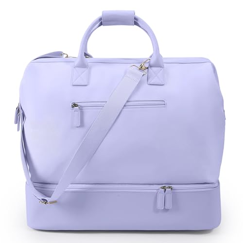 Nobl Travel Weekender Bag for Women & Men, Large Carry-On Duffel, Lavender - color: Lavender