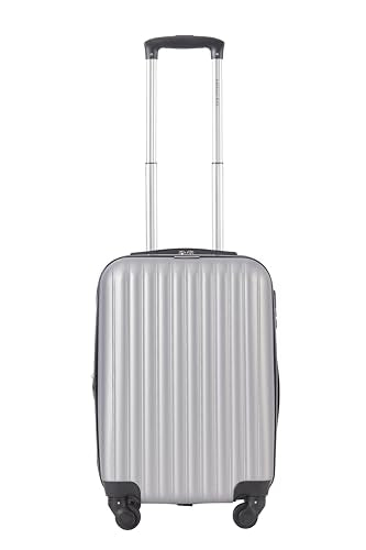 Karriage-Mate 20″ Hardside Carry-On Luggage – Lightweight & Durable Travel Suitcase with 360° Spinner Wheels, Telescopic Handle, Built in TSA Lock – Fits Cabin Size Overhead Bins (Silver) - color: Silver