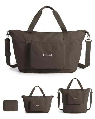BAGSMART Foldable Travel Bag, 37L Expandable Personal Item Bag, Dim Gray - color: Dim Gray