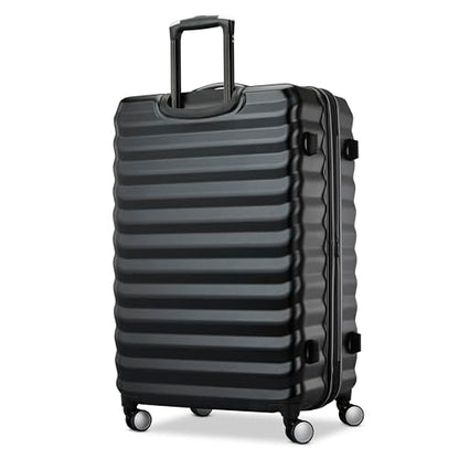 Samsonite Hard-Sided 28-Inch Lightweight Checked Large Expandable Element Suitcase: Durable, 360° Spinner Wheels, Adjustable Telescopic Handle, TSA-Approved Lock - Alpine Black - color: Alpine Black, size: 28-Inch Checked-Large
