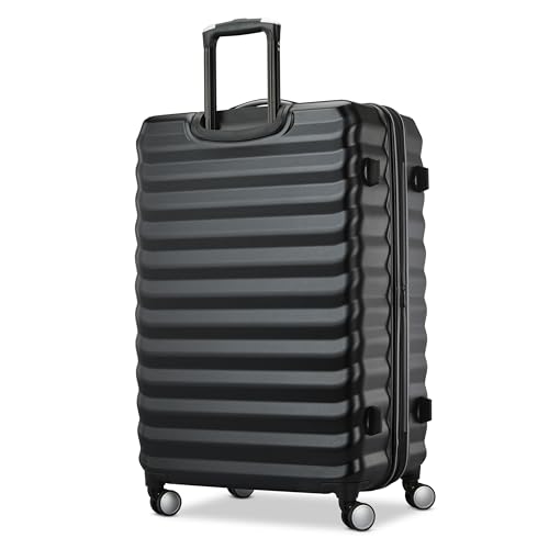 Samsonite Hard-Sided 28-Inch Lightweight Checked Large Expandable Element Suitcase: Durable, 360° Spinner Wheels, Adjustable Telescopic Handle, TSA-Approved Lock - Alpine Black - color: Alpine Black, size: 28-Inch Checked-Large