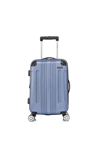 Rockland London Hardside 2 Piece Spinner Wheel Luggage Set, Carry-On 20" and Tote 14", Blue - color: Blue, size: 2 Piece (20"/14" Tote)