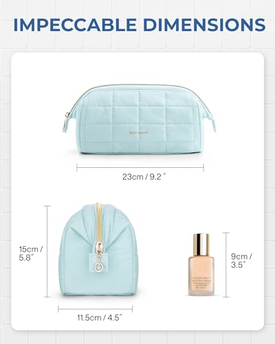 BAGSMART Makeup Bag Travel Toiletry Bag, Wide-open Zipper Pouch, Mint Green - color: 13-Mint Green